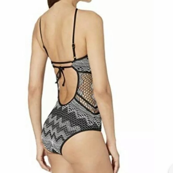 BECCA Aurora High Neck Crochet Lace Swimsuit S NWT - Picture 2 of 13